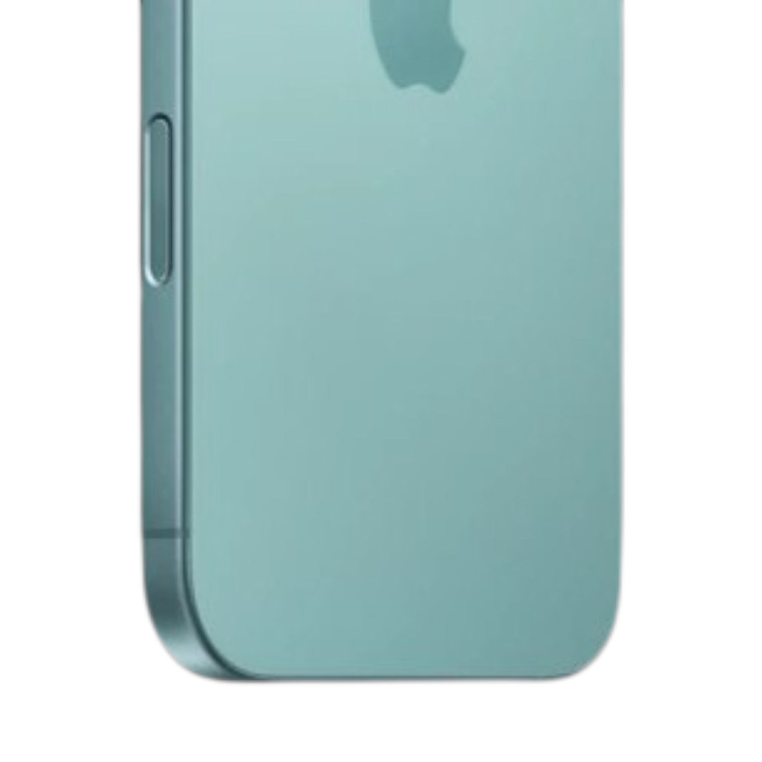 OBtech iPhone 16 smartphone in a light teal finish showing the sleek back panel and Apple logo