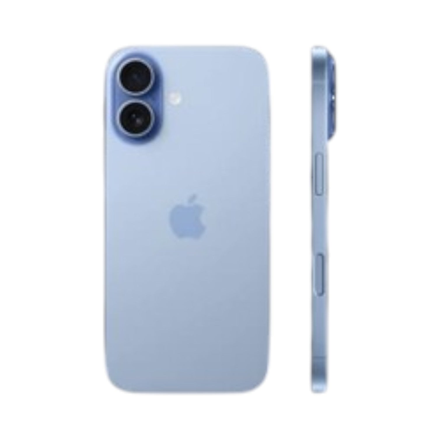 OBtech iPhone 17 in light blue showing the rear dual camera system and side profile view