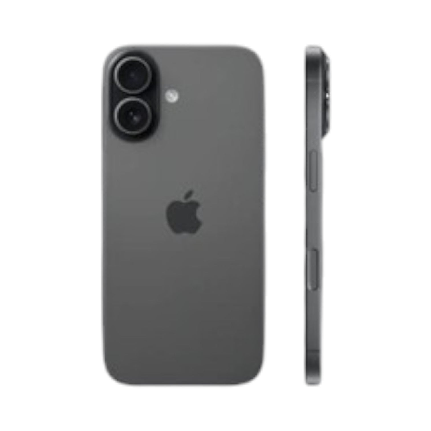 OBtech iPhone 17 in dark grey showing the back panel with dual camera system and the slim side profile view.