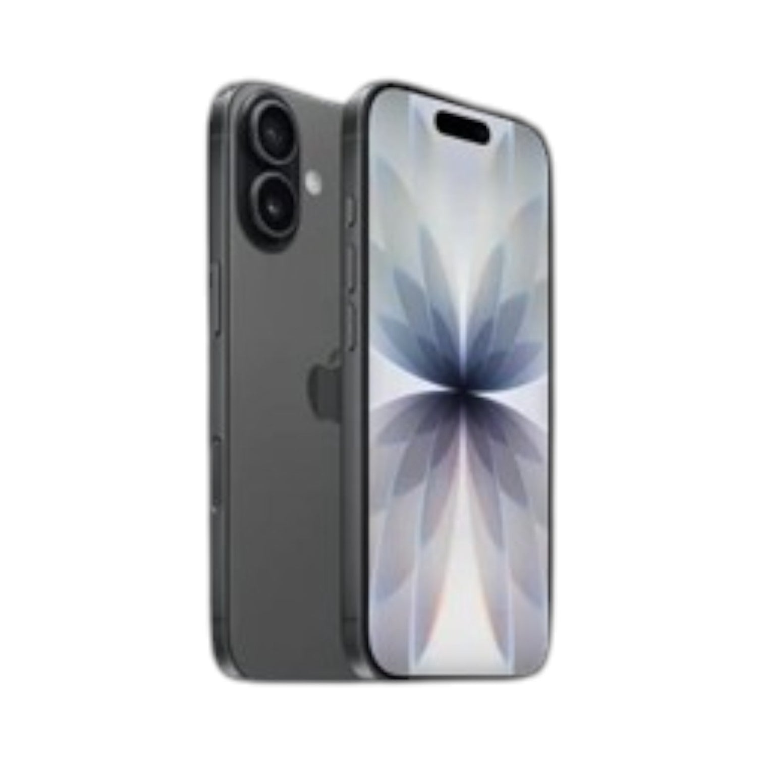 OBtech iPhone 17 smartphone in dark grey with a dual camera system and a vibrant Super Retina display