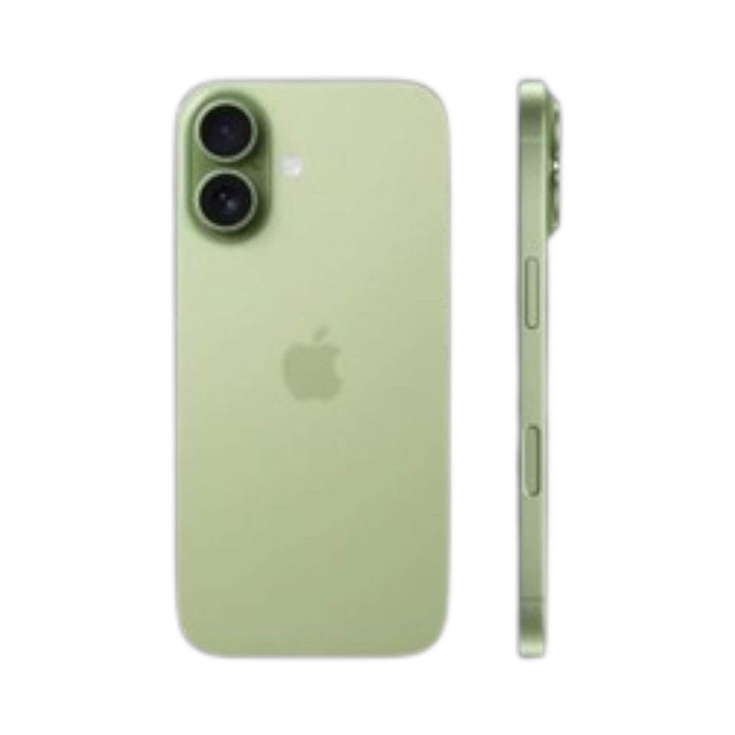 OBtech iPhone 17 in light green showing the rear dual camera system and slim side profile view.
