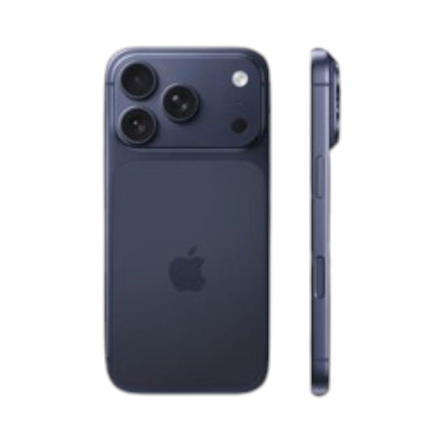 OBtech iPhone 17 Pro in dark blue showing the rear triple camera system and side profile view