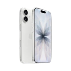 OBtech iPhone 17 smartphone in white with a dual camera system and a vibrant Super Retina display
