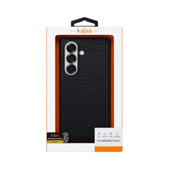 OBtech KAJSA black textured leather protective case for Samsung Galaxy Z Fold 7 5G in retail packaging