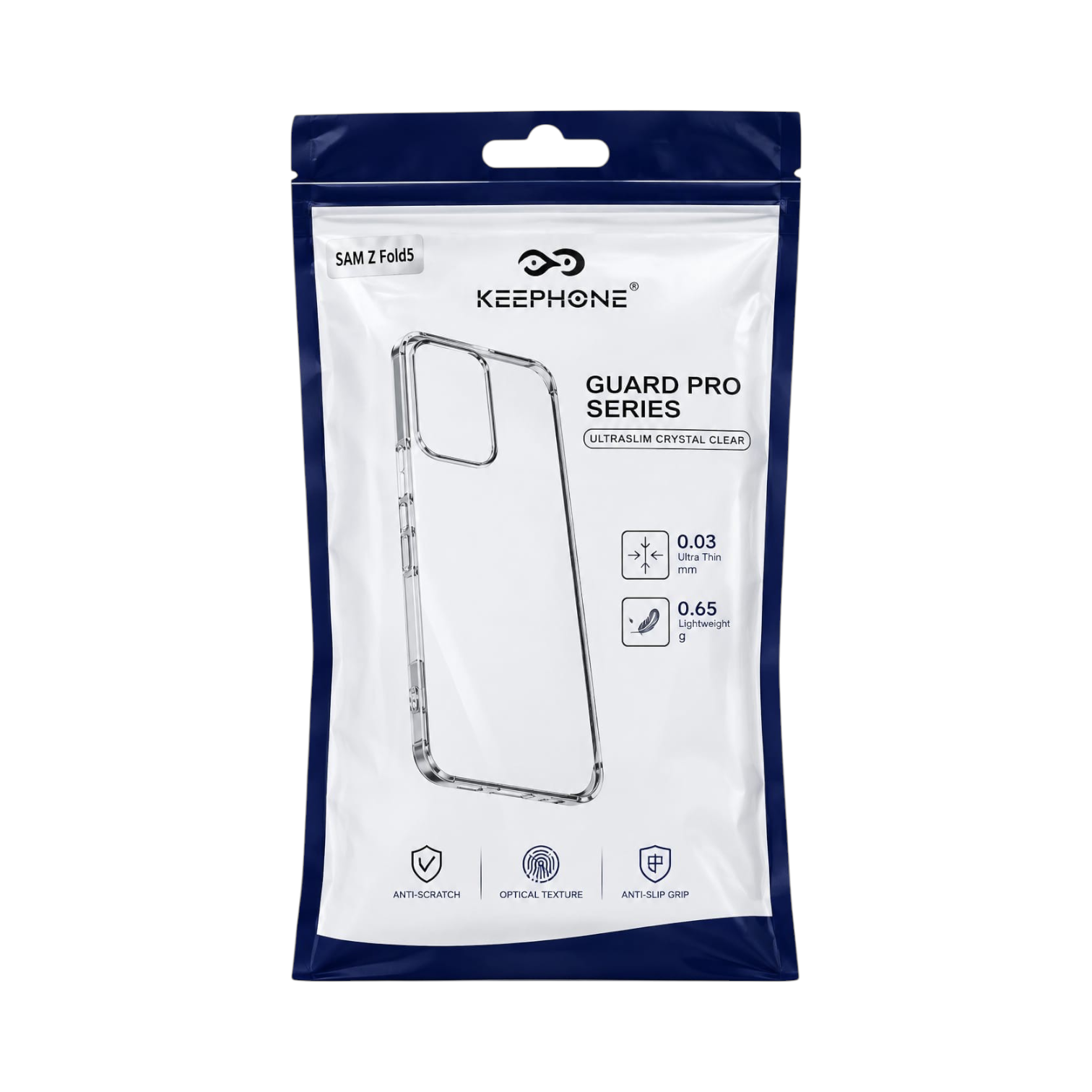 OBtech KEEPHONE Guard Pro Series ultra-clear transparent protective case for Samsung Galaxy Z Fold in retail packaging