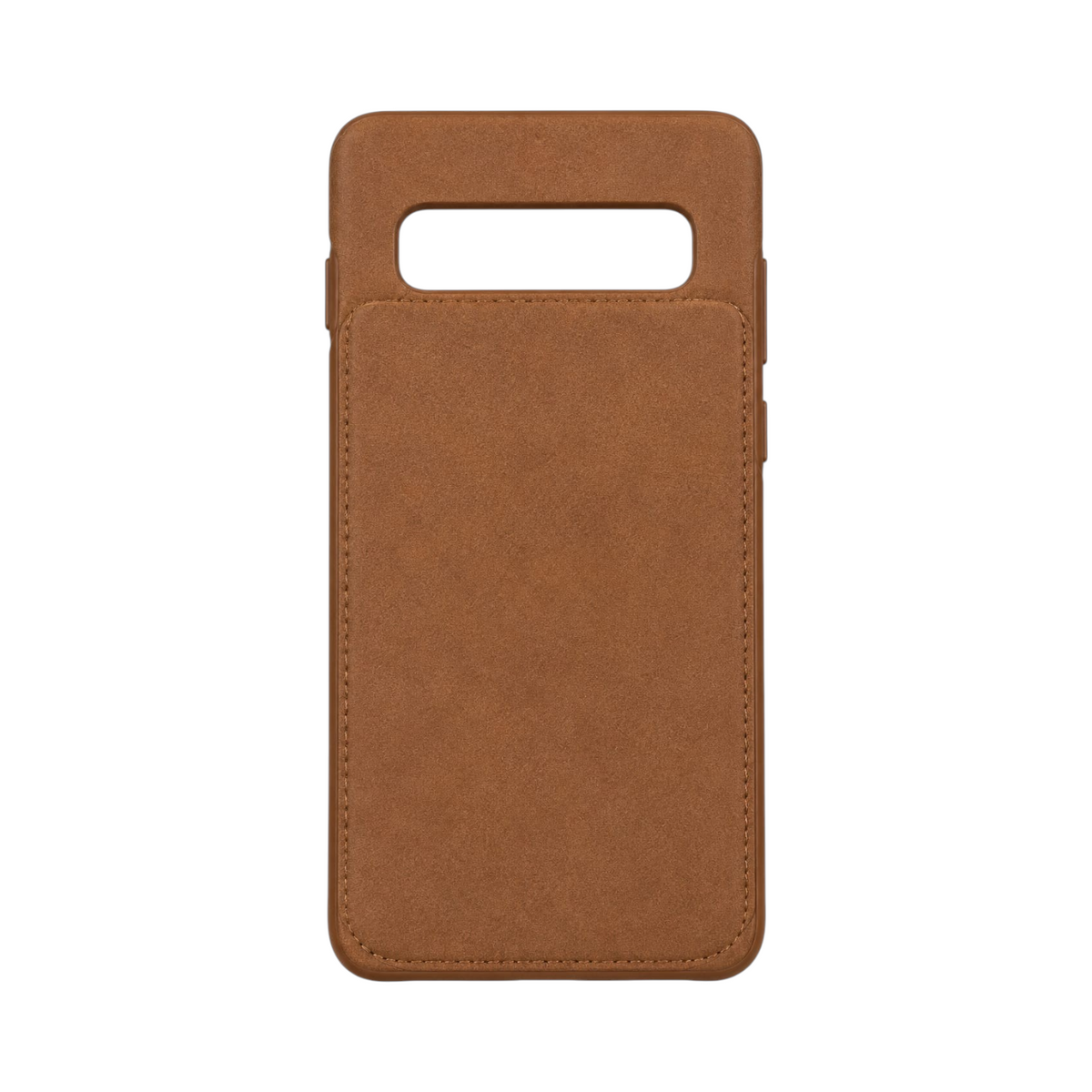 OBtech LAB 31 Samsung Galaxy S10 brown faux leather phone case with integrated rear card holder slot