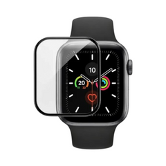 OBtech Lito 3D curved tempered glass screen protector for Apple Watch 38mm with black frame and clear display