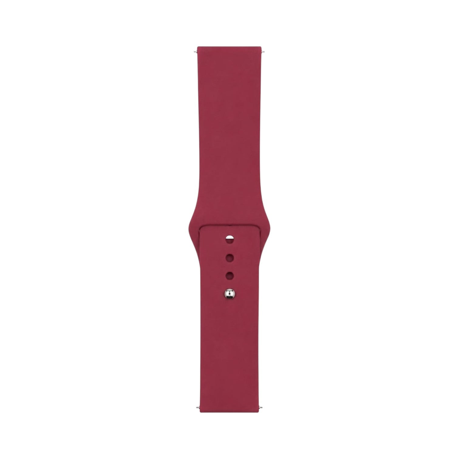 OBtech maroon silicone watch strap with a secure metal pin-and-tuck closure for Apple and Galaxy smartwatches
