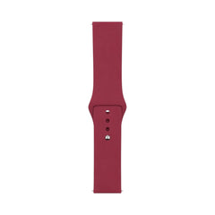 OBtech maroon silicone watch strap with a secure metal pin-and-tuck closure for Apple and Galaxy smartwatches