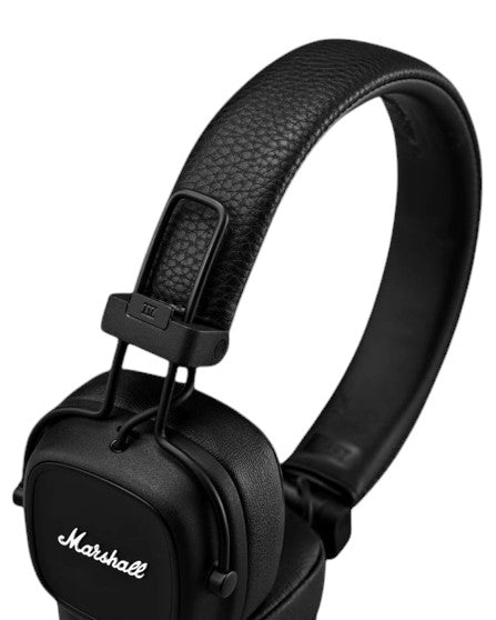 OBtech Marshall Major IV wireless on-ear headphones in black with textured vinyl finish and iconic white logo