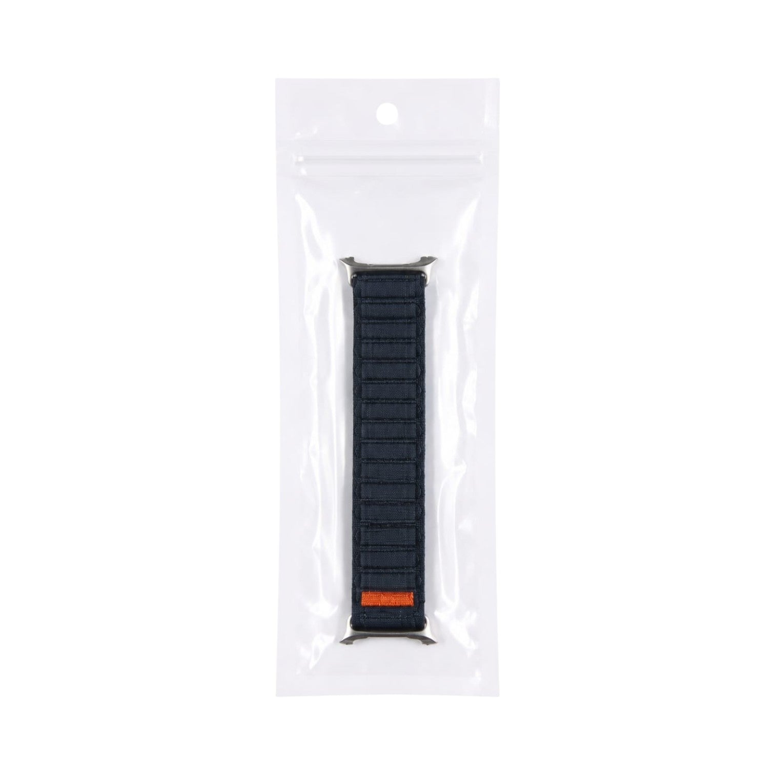 OBtech navy blue breathable cotton smartwatch strap in clear protective packaging for Apple and Galaxy watches