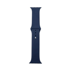 OBtech navy blue silicone watch strap for Apple and Galaxy watches with a secure pin-and-tuck closure