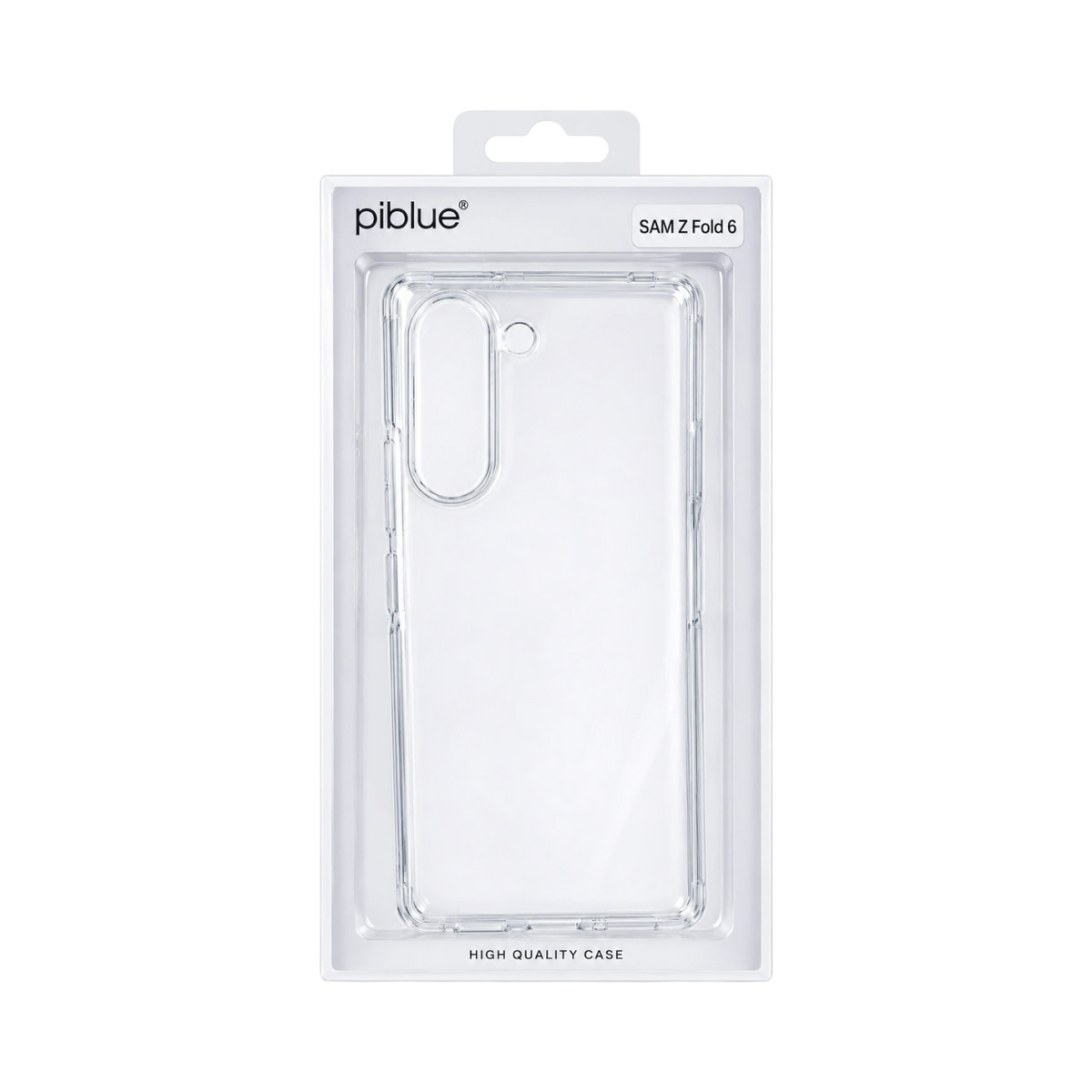 OBtech piblue ultra-clear transparent hard PC protective case for Samsung Galaxy Z Fold 6 in retail packaging