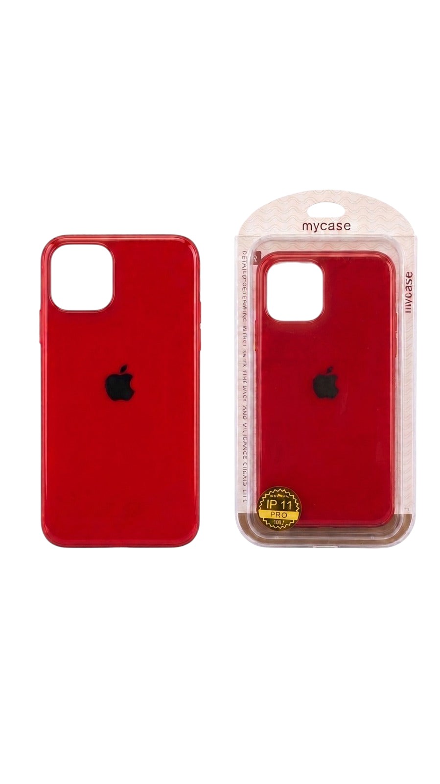 OBtech red smooth plastic back case for iPhone 11 Pro in retail packaging with camera cutout and Apple logo