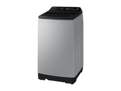 OBtech Samsung 10kg top-load washing machine with Eco bubble technology and a sleek silver finish.