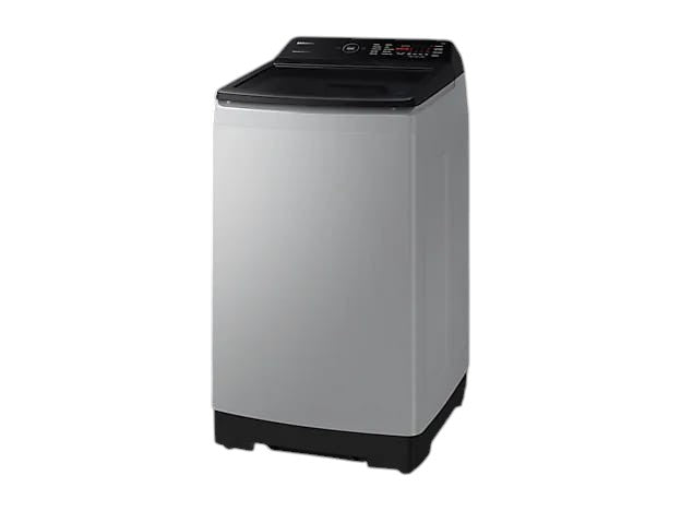 OBtech Samsung 13kg top-load washing machine with Eco bubble technology and a sleek silver finish.