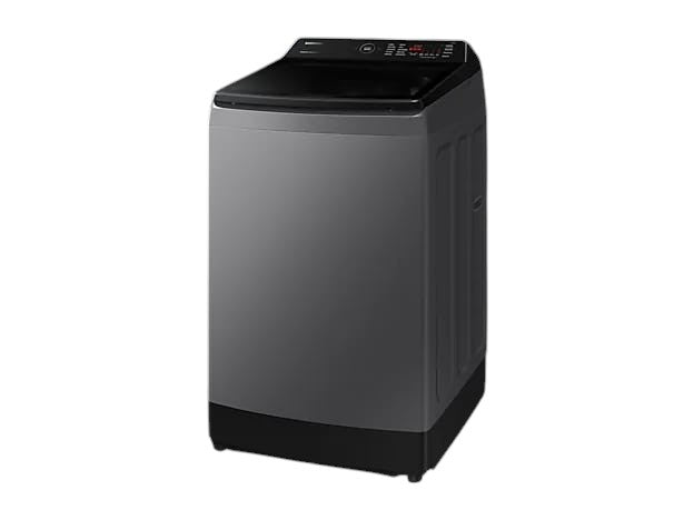 OBtech Samsung 17kg top load washing machine in dark gray with Ecobubble technology and digital LED control panel