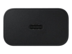 OBtech Samsung 25W USB-C power adapter showing the front charging port in a sleek black finish.