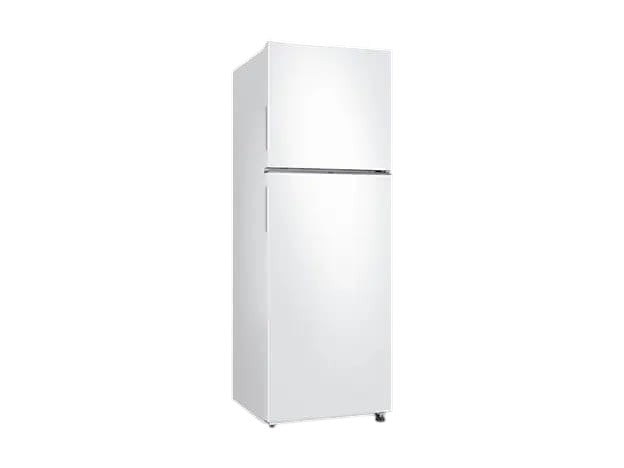 OBtech Samsung 304L top mounted freezer refrigerator in white with SpaceMax technology and modern minimalist design