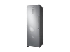 OBtech Samsung 315L 1-door freezer in silver with SpaceMax technology and a sleek modern vertical handle design.