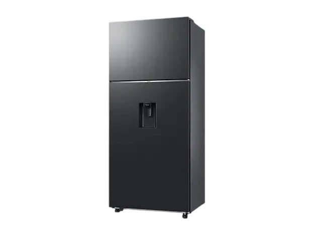 OBtech Samsung 540L top mounted freezer refrigerator in matte black with a non-plumbed water dispenser