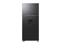 OBtech Samsung 540L top mounted freezer refrigerator in a sleek dark finish with a non-plumbed water dispenser.