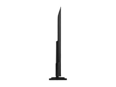 Side profile of the OBtech Samsung 65 inch Crystal UHD 4K Smart TV showing its slim bezel and sleek black design.