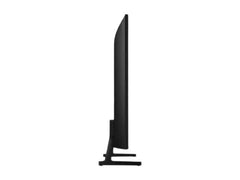 Side profile of the OBtech Samsung 65 inch Crystal UHD 4K Smart TV showing its slim boundless design and stand.