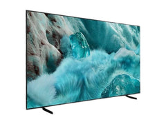 OBtech 65-inch Samsung QLED 4K smart TV with slim bezel design displaying vibrant blue ice and water imagery
