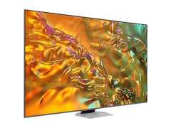 OBtech Samsung 65 inch QLED Q80D 4K Smart TV with slim bezel-less design displaying vibrant abstract liquid gold art
