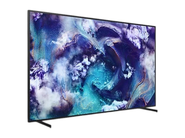 OBtech Samsung 75-inch Neo QLED 8K Smart TV with ultra-slim bezel and vibrant abstract screen display