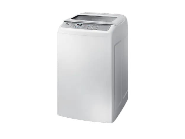 OBtech Samsung 7kg top-load washing machine with Eco bubble technology and a sleek white finish.