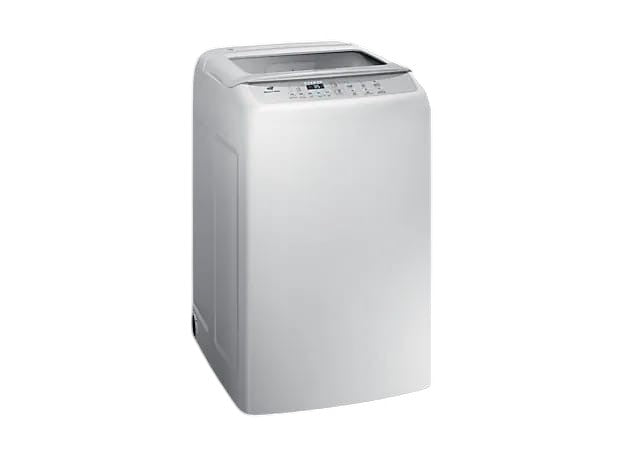 OBtech Samsung 7Kg top-load washing machine with Eco bubble technology and digital control panel in white finish.