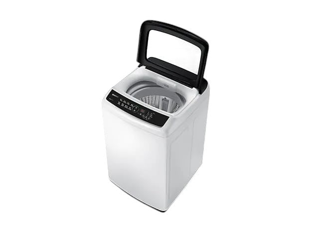 OBtech Samsung 8kg top-load washing machine with digital inverter technology and a soft-closing glass lid
