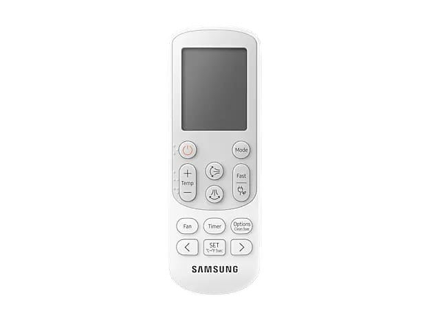 OBtech Samsung air conditioner remote control with white casing and digital display screen