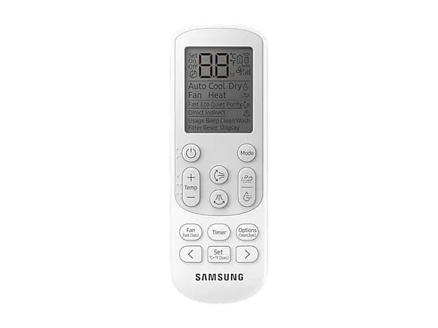 OBtech white Samsung WindFree air conditioner remote control with digital display and intuitive function buttons