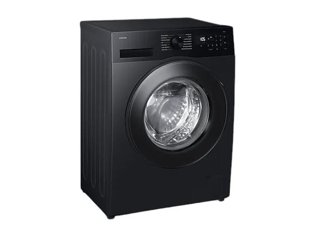 OBtech Samsung 8kg front-load washing machine in matte black with AI Eco bubble technology and digital LED display