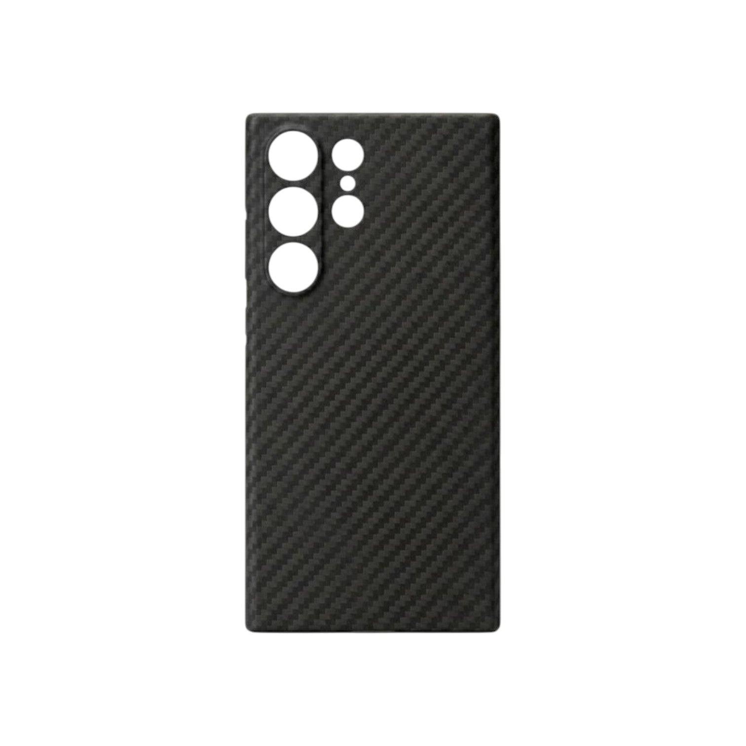 OBtech black woven fiber and leather case for Samsung Galaxy S22 and S23 with camera cutouts