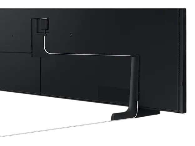 OBtech Samsung 65 inch The Frame TV rear view showing slim cable management and stand design