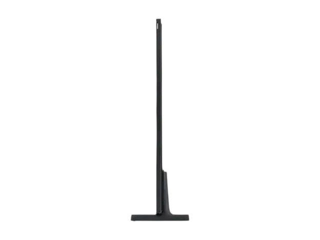 Side profile of the OBtech Samsung 65 inch The Frame 4K QLED TV showing its ultra-slim modern design.