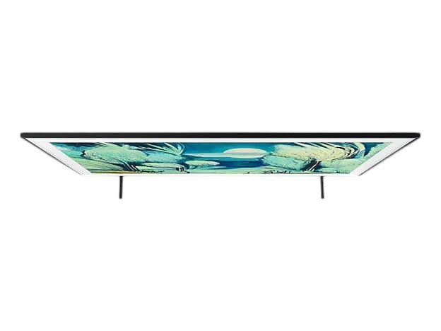 OBtech Samsung 65 inch The Frame 4K QLED smart TV with matte display showing artwork from a top-down perspective.