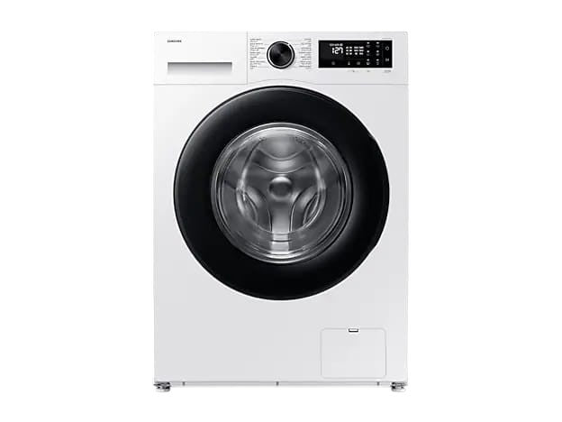 OBtech Samsung 9kg front-load washing machine with AI Ecobubble technology and a sleek white finish.