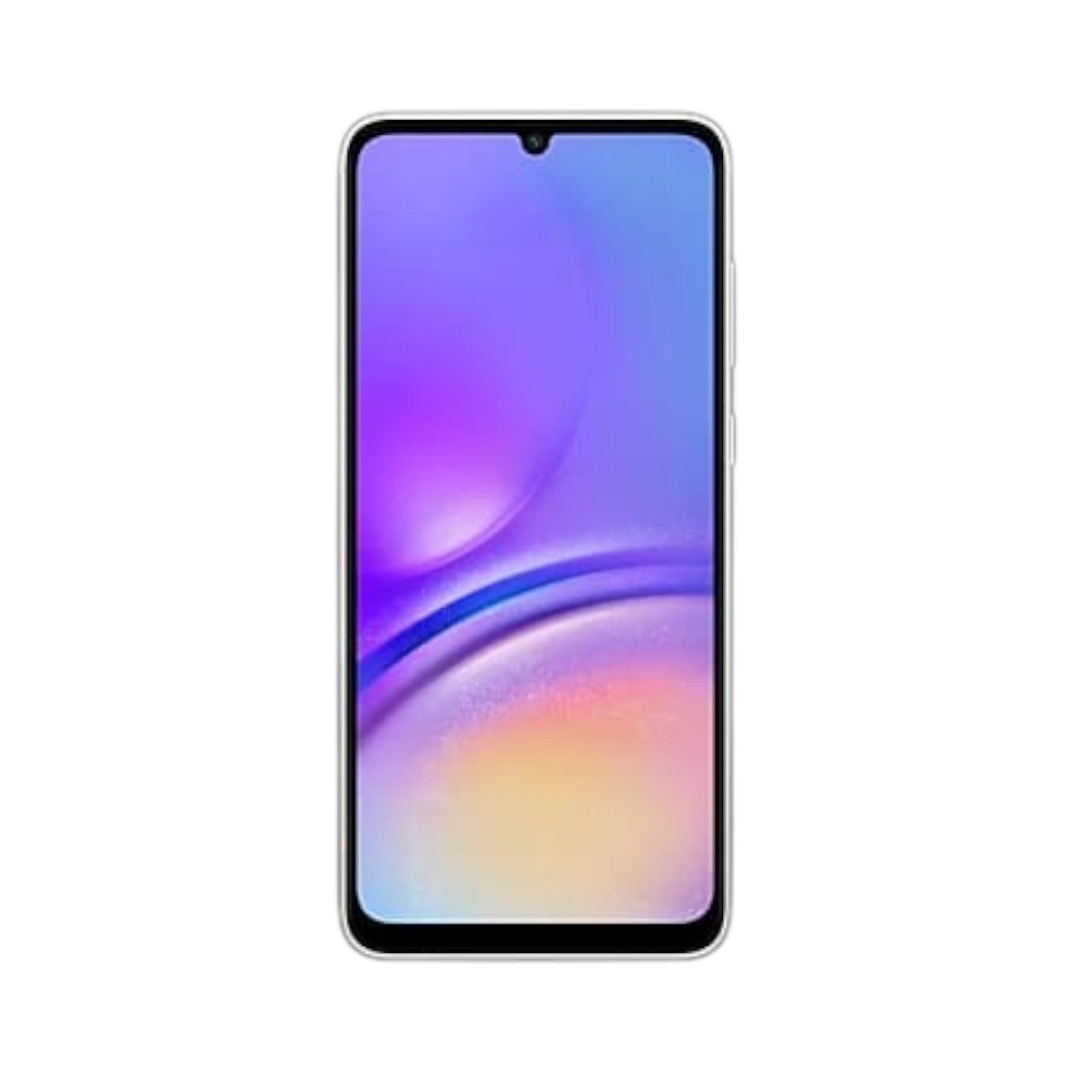 OBtech Samsung Galaxy A05 smartphone with a 6.7-inch HD+ display showing a vibrant purple and orange abstract wallpaper