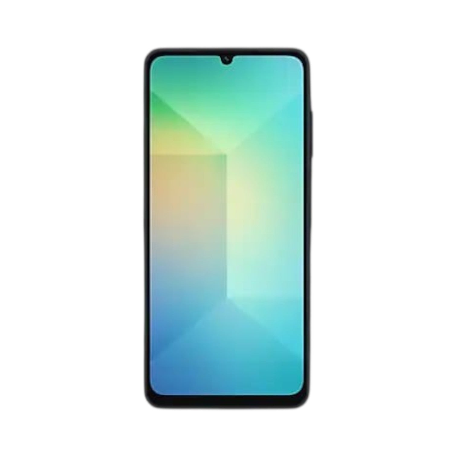 OBtech Samsung Galaxy A06 smartphone featuring a large 6.7-inch display with a vibrant abstract screen background.