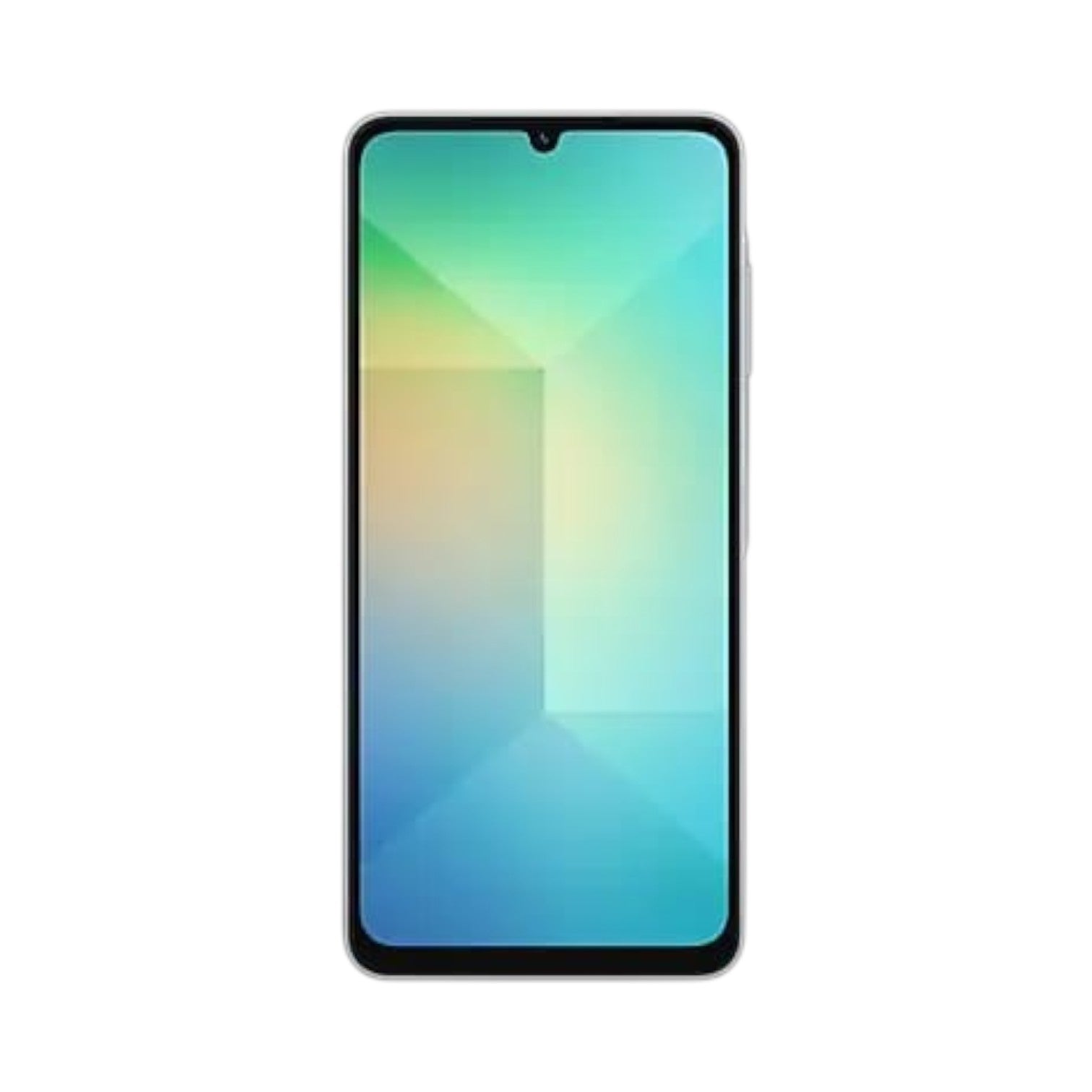 OBtech Samsung Galaxy A06 smartphone with a large 6.7-inch HD+ display and slim modern design, front view.
