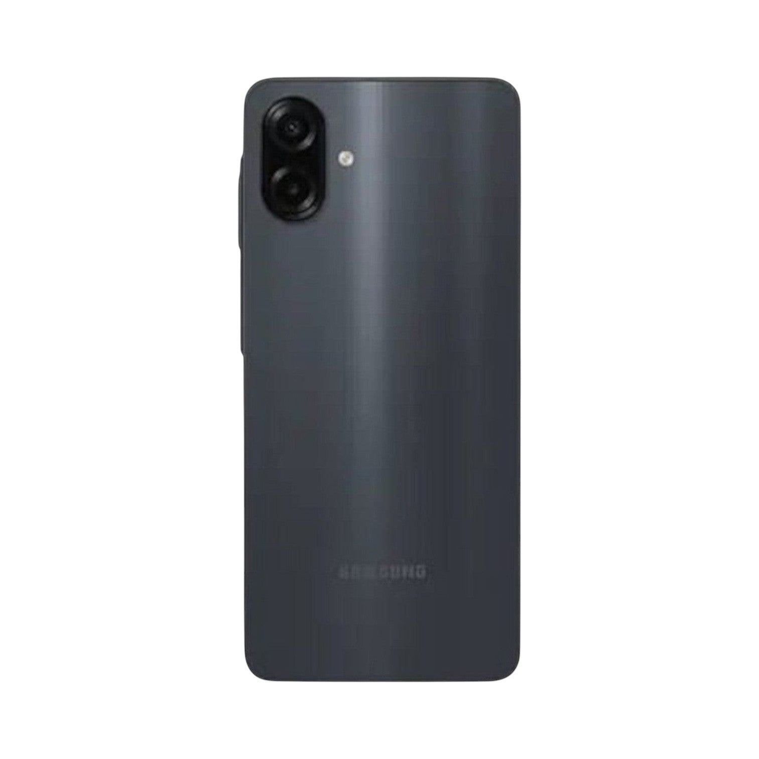 OBtech Samsung Galaxy A07 smartphone in dark grey with a dual rear camera setup and sleek back panel design