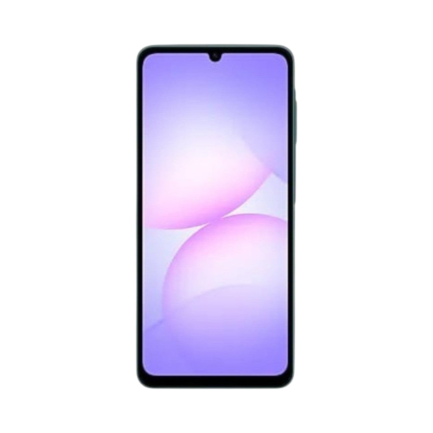 OBtech Samsung Galaxy A07 smartphone with a 6.5-inch HD+ display and a vibrant purple abstract wallpaper screen.