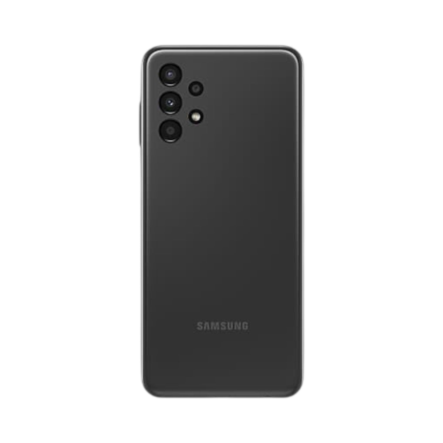 OBtech Samsung Galaxy A13 smartphone in black with a quad-camera system on the back panel