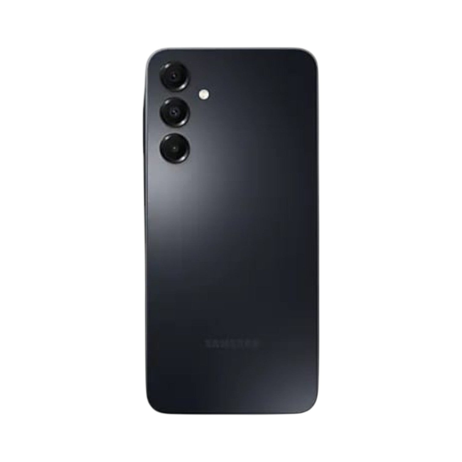 OBtech Samsung Galaxy A16 smartphone in black, featuring a sleek triple rear camera setup on the back panel.