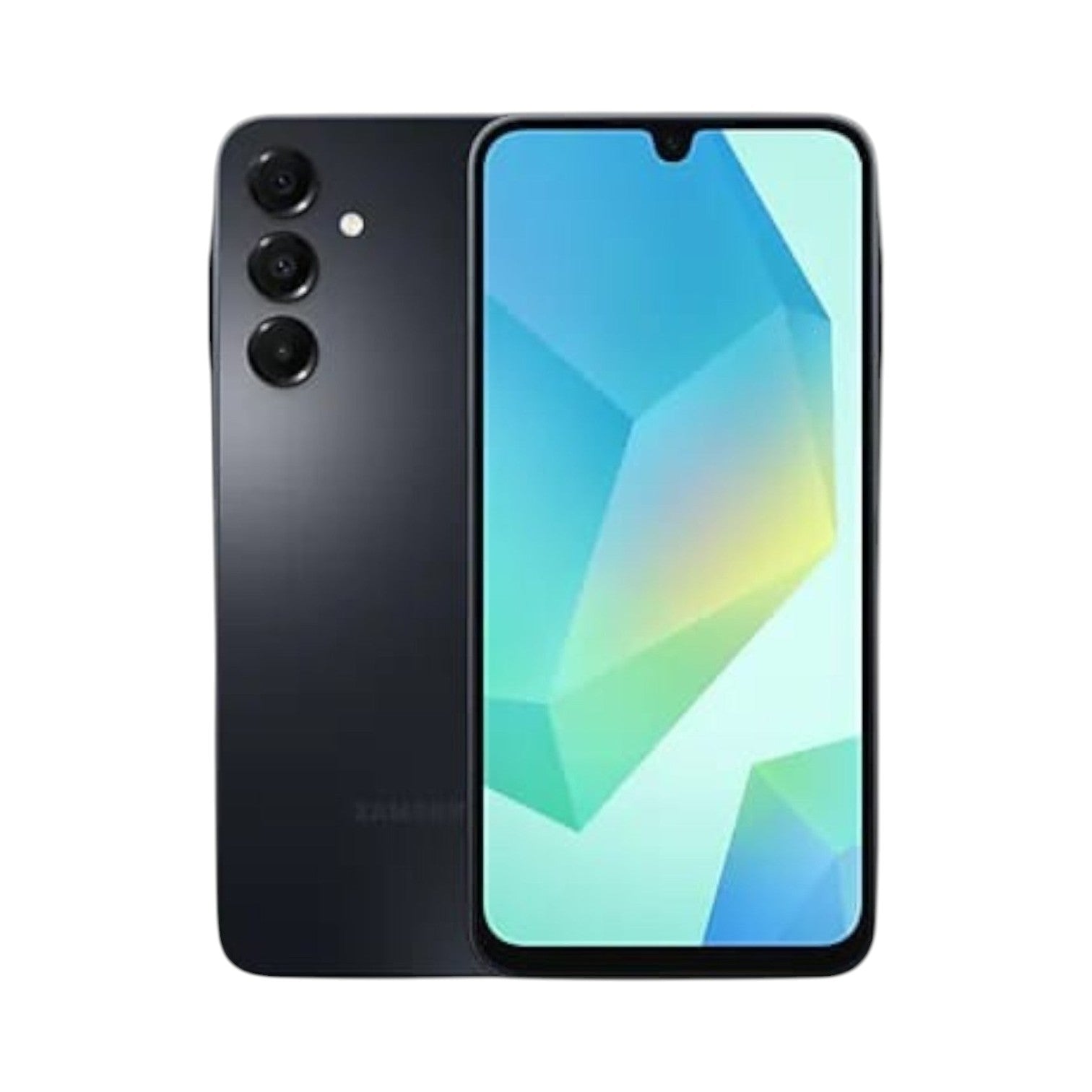 OBtech Samsung Galaxy A16 smartphone in black with a 6.7-inch Super AMOLED display and triple rear camera system.